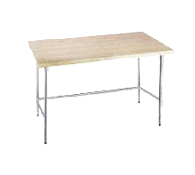 Advance Tabco TH2G-248 96" W x 24" D Wood Top with Galvanized Base Maple Top Work Table