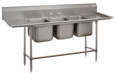 Advance Tabco 94-3-54-18RL 91" W 14 Gauge Stainless Steel Base Regaline Sink