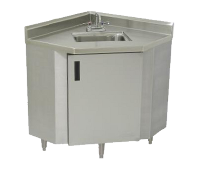 Advance Tabco SHK-1735 35&quot; W x 40.5&quot; H x 35&quot; D Corner Design Freestanding Sink Cabinet