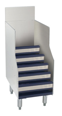 Advance Tabco PRLR-12 12" W x 25" D 5 Steps Stainless Steel with 7" H Backsplash Prestige Liquor Bottle Display Unit
