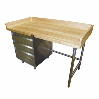 Advance Tabco BGT-304L 48" W x 30" D 3 Drawers Wood Bakers Top Work Table