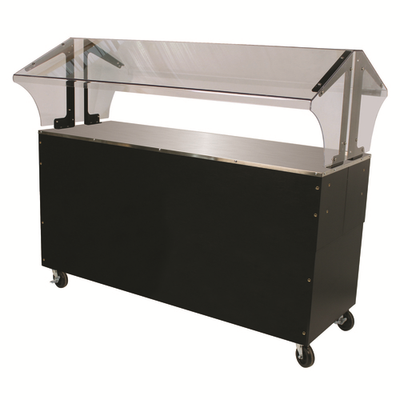 Advance Tabco B4-STU-B-SB 4-Pan 20 Gauge Stainless Steel Black Vinyl Portable Solid Top Buffet Table