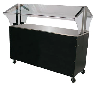 Advance Tabco B4-STU-B-SB 4-Pan 20 Gauge Stainless Steel Black Vinyl Portable Solid Top Buffet Table