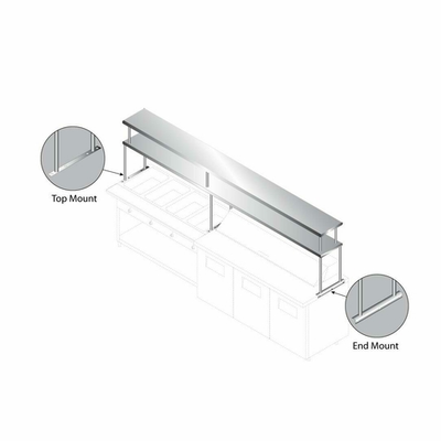 Advance Tabco CU-24-72-2 72" W x 24" D Stainless Steel 18 Gauge Double Overshelf