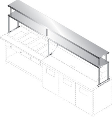 Advance Tabco CU-24-72-2 72" W x 24" D Stainless Steel 18 Gauge Double Overshelf