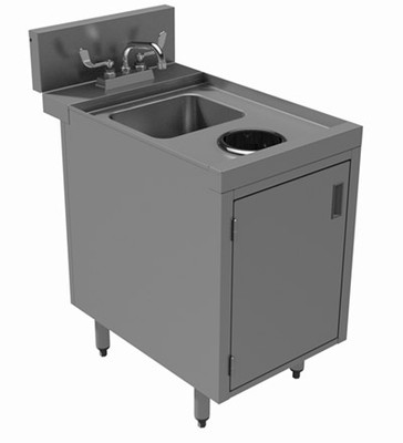 Advance Tabco PRWC-24-18-DR 18" W x 30" D x 30" H Stainless Steel Prestige Wet and Dry Waste Cabinet