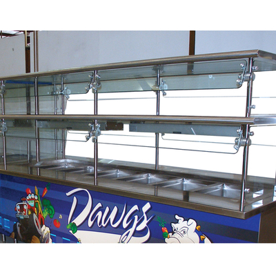 Advance Tabco NDSG-18-144 144" W Tempered Glass Single-Sided Sleek Shield Food Shield
