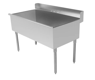Advance Tabco 6-41-48D 48" W x 29" D x 37" H 16 Gauge 340 Stainless Steel 1-Compartment Square Corner Scullery Sink