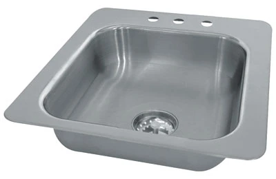 Advance Tabco SS-1-1719-7 17" W x 19" D x 7.5" H 18 Gauge 304 Stainless Steel 1-Compartment Smart Series Drop-In Sink