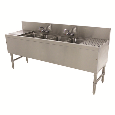 Advance Tabco PRB-19-84C 96" W x 20" D Stainless Steel Prestige Underbar Sink Unit