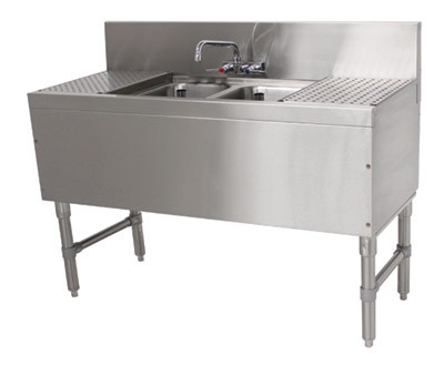 Advance Tabco PRB-19-84C 96" W x 20" D Stainless Steel Prestige Underbar Sink Unit