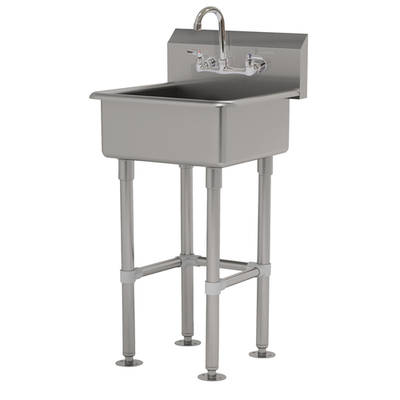 Advance Tabco FS-FM-2721-F 24" W x 18" D x 14 Gauge Stainless Steel Freestanding Service Sink