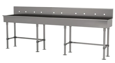 Advance Tabco 19-FM-100-ADA 100" W x 19.5" D x 42.5" H 16 Gauge 304 Stainless Steel Freestanding Multiwash Hand Sink