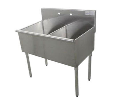 Advance Tabco 6-2-48 48" W 16 Gauge Galvanized Square Corner Scullery Sink