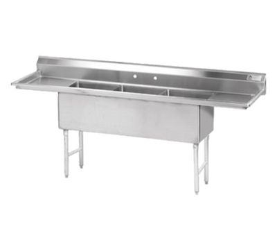 Advance Tabco FS-3-3030-24RL 138" W 14 Gauge Stainless Steel Base Fabricated Sink
