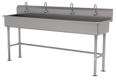 Advance Tabco FC-FM-80EF 80&quot; W x 19.5&quot; D 16 Gauge Freestanding Multiwash Hand Sink
