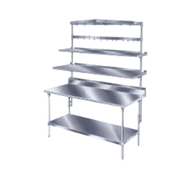 Advance Tabco PT-10S-144 144" W x 10" D Stainless Steel Splash Mounted Single Overshelf