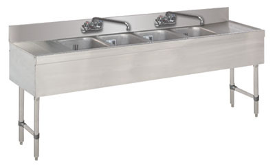 Advance Tabco SLB-84C 96" W x 18" D Stainless Steel 4 Bowls Special Value Sink Unit
