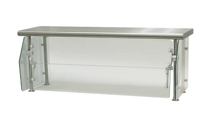 Advance Tabco DSG-18S-120 120" W Tempered Glass Single-Sided Sleek Shield Food Shield