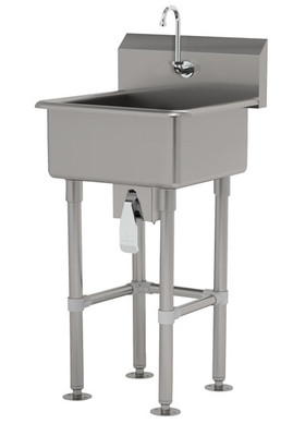 Advance Tabco FS-FM-3119KV 28&quot; W x 19.5&quot; D x 14 Gauge Stainless Steel Freestanding Service Sink