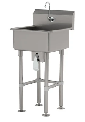 Advance Tabco FS-FM-3119KV 28" W x 19.5" D x 14 Gauge Stainless Steel Freestanding Service Sink