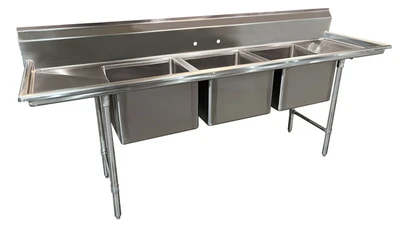 Advance Tabco 93-23-60-24RL 115" W 16 Gauge Stainless Steel Base Regaline Sink