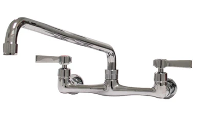 Advance Tabco K-11 8" Centers Splash Mounted Faucet with 14" Swing spout