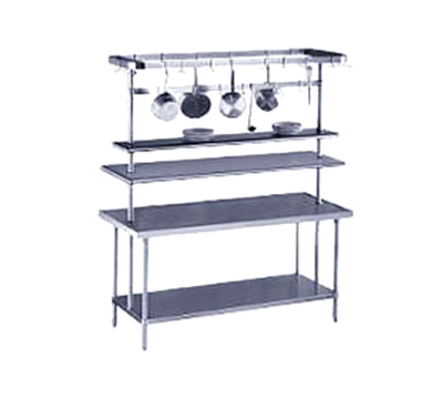 Advance Tabco PT-18-96 96&quot; W x 18&quot; D Stainless Steel Mid-Mounted Single Overshelf