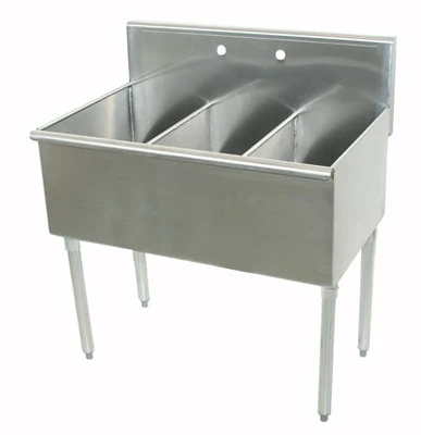 Advance Tabco 4-3-48 48" W 16 Gauge Galvanized Base Square Corner Scullery Sink