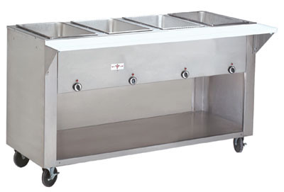 Advance Tabco HF-4E-240-BS 4 Pans Stainless Steel Open Well Electric Hot Food Table - 208-204 Volts