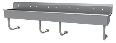 Advance Tabco FS-WM-100 100" W x 19.5" D x 29.5" H 14 Gauge 304 Stainless Steel Wall Mounted Multiwash Hand Sink