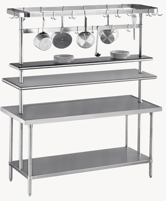 Advance Tabco SCT-144 144" W Stainless Steel Double Hooks Pot Rack