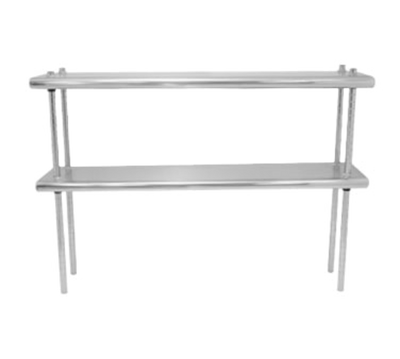 Advance Tabco DS-12-72R 72&quot; W x 12&quot; D x 35&quot; H Stainless Steel 18 Gauge Double Overshelf
