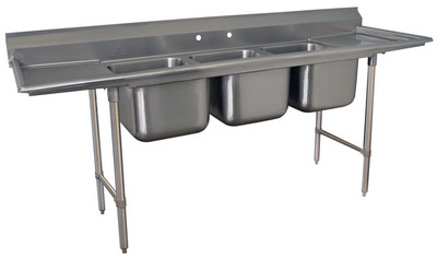 Advance Tabco 93-3-54-36RL 127" W 16 Gauge Stainless Steel Base Regaline Sink