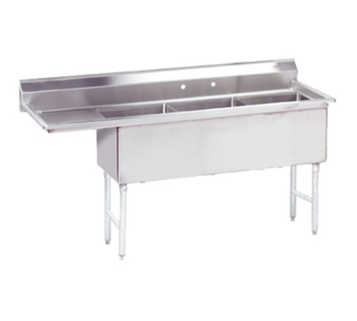 Advance Tabco FS-3-3024-30L 123" W 14 Gauge Stainless Steel Base Fabricated Sink