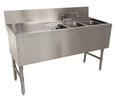 Advance Tabco PRB-24-43R 48" W x 25" D Stainless Steel Prestige Underbar Sink Unit