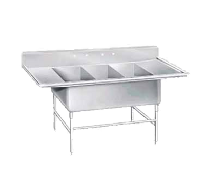 Advance Tabco K7-3-1432-18RL 78" W 16 Gauge Stainless Steel Base Super Size Fabricated Sink
