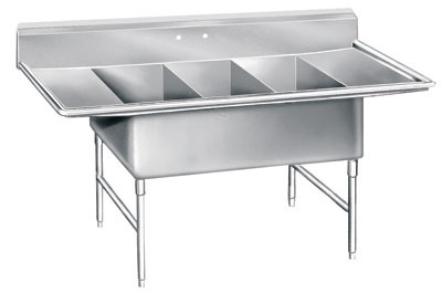 Advance Tabco K7-3-1432-18RL 78" W 16 Gauge Stainless Steel Base Super Size Fabricated Sink