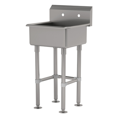 Advance Tabco FS-FM-2721 24&quot; W x 18&quot; D x 14 Gauge Stainless Steel Freestanding Service Sink