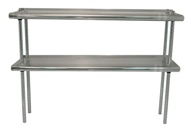 Advance Tabco DS-12-84R 84" W x 12" D x 35" H Stainless Steel 18 Gauge Double Overshelf