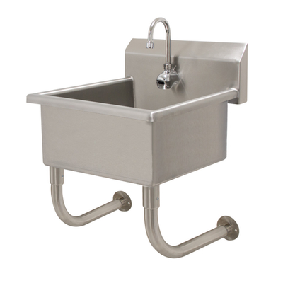 Advance Tabco FS-WM-2219EF 20" W x 19.5" D x 10" Deep Bowl 14 Gauge Stainless Steel Wall Mounted Service Sink