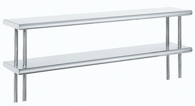 Advance Tabco ODS-12-36 36" W x 12" D x 26" H Stainless Steel 18 Gauge Double Overshelf