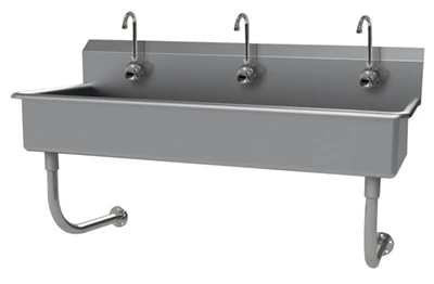Advance Tabco FC-WM-60EF 60" W x 19.5" D x 29.5" H 16 Gauge 304 Stainless Steel Wall Mounted Multiwash Hand Sink