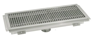 Advance Tabco FRG-48 48" W x 12" D x 2" H 14 Gauge 304 Stainless Steel Floor Water Receptacle