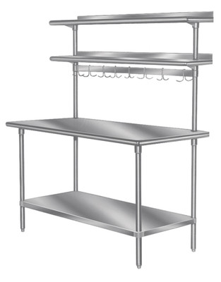 Advance Tabco PT-18R-108 108" W x 18" D Stainless Steel Rear Mounted Single Overshelf
