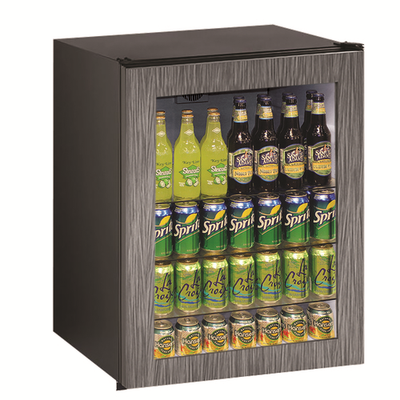 U-Line U-ADA24RGLINT-00A 24&quot; W Black One-Section Glass Door ADA Series Undercounter Refrigerator - 115 Volts