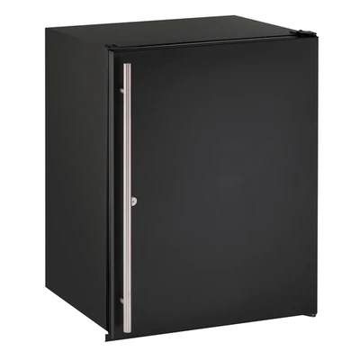 U-Line U-ADA24RB-13B 24" W Black One-Section Solid Door ADA Series Undercounter Refrigerator - 115 Volts