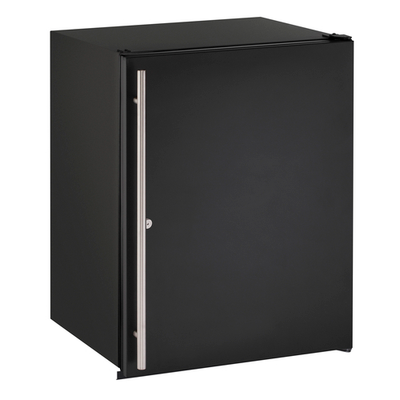 U-Line U-ADA24RB-13B 24&quot; W Black One-Section Solid Door ADA Series Undercounter Refrigerator - 115 Volts
