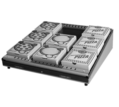 Hatco GRPWS-4824 47.88" W x 25" D Aluminum Single Slant Shelf Countertop Pass-Thru Glo-Ray Pizza Warmer - 120 Volts