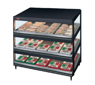 Hatco GRSDS-36T 36" W 3 Aluminum and Stainless Slanted Shelves Glo-Ray Merchandising Warmer - 120/208 Volts